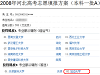 2009河北高考志愿填报方案（本科一批）